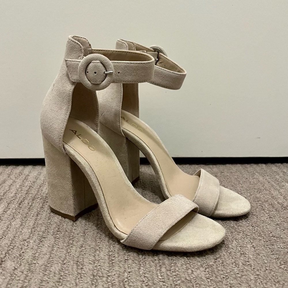 Aldo suede dress sandals with block heel